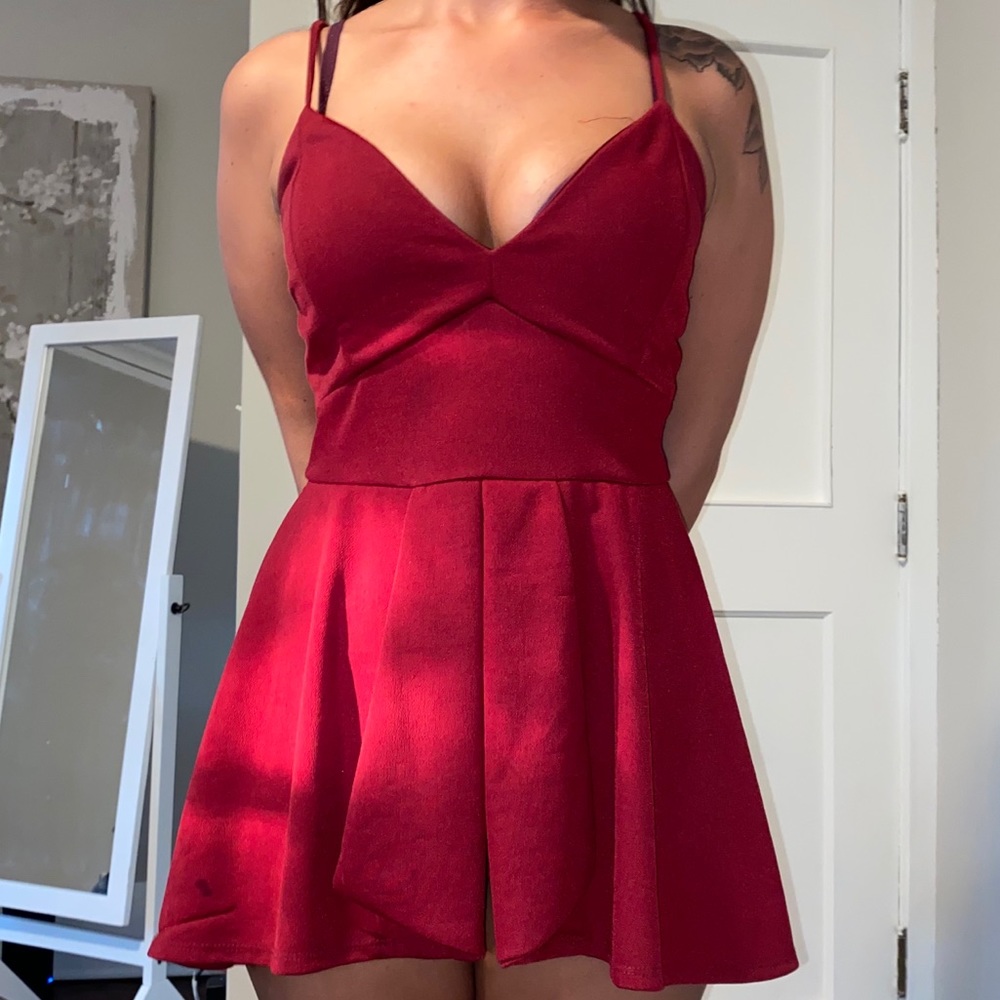 Burgundy Romper